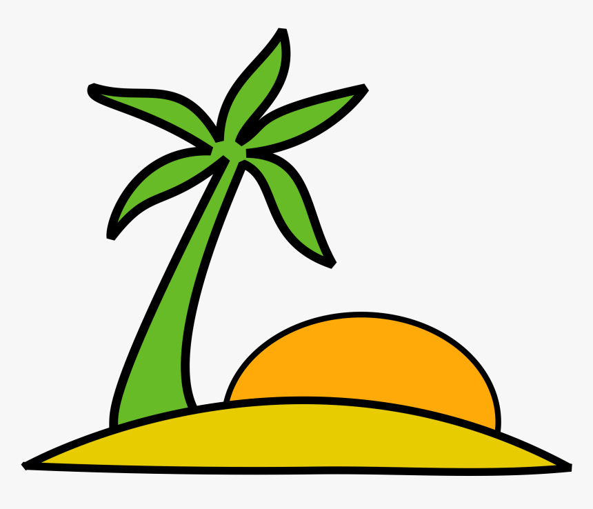 Island Palm And The Sun Clip Arts - Island Clip Art, HD Png Download, Free Download