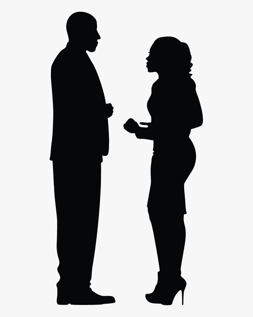 People Silhouettes Standing Png -business Meeting Silhouette - Silhouette Two People Talking, Transparent Png, Free Download