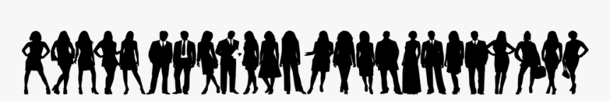 People, Group, Crowd, Line, Silhouette, Black, Standing - Population People Png, Transparent Png, Free Download