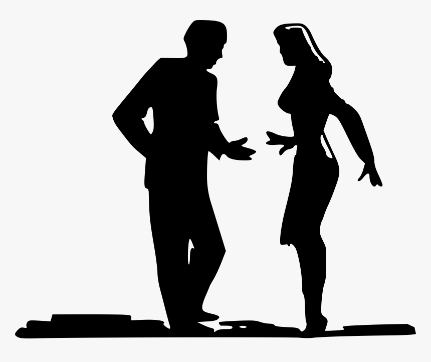 People Talking Silhouette Png - Woman And Man Clipart, Transparent Png, Free Download