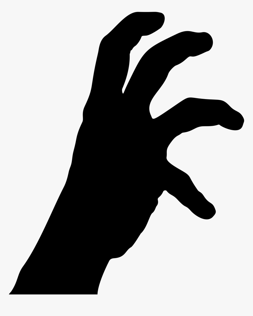 Silhouette Dog Ulnar Claw Clip Art - Claw Hand Black And White, HD Png Download, Free Download