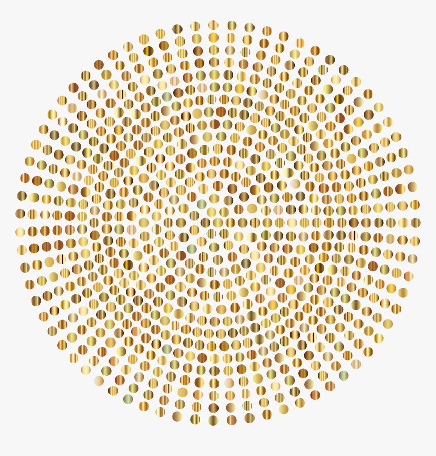 Gold Radial Dots No - Gold Circle Transparent No Background, HD Png Download, Free Download