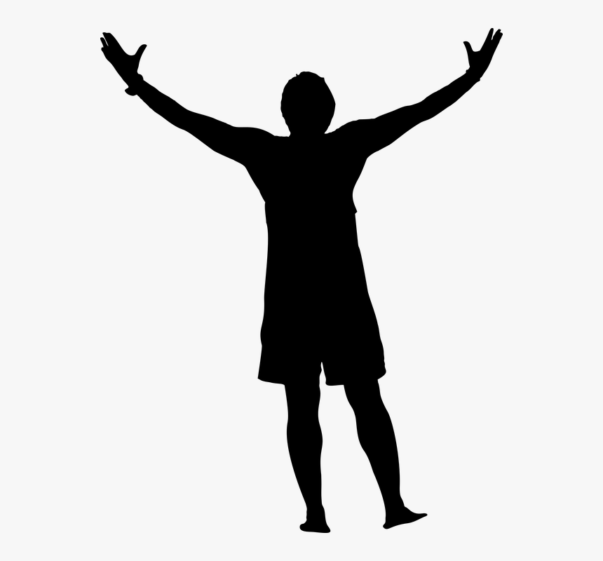 People Silhouette Clipart Happiness - Victory Silhouette Png, Transparent Png, Free Download