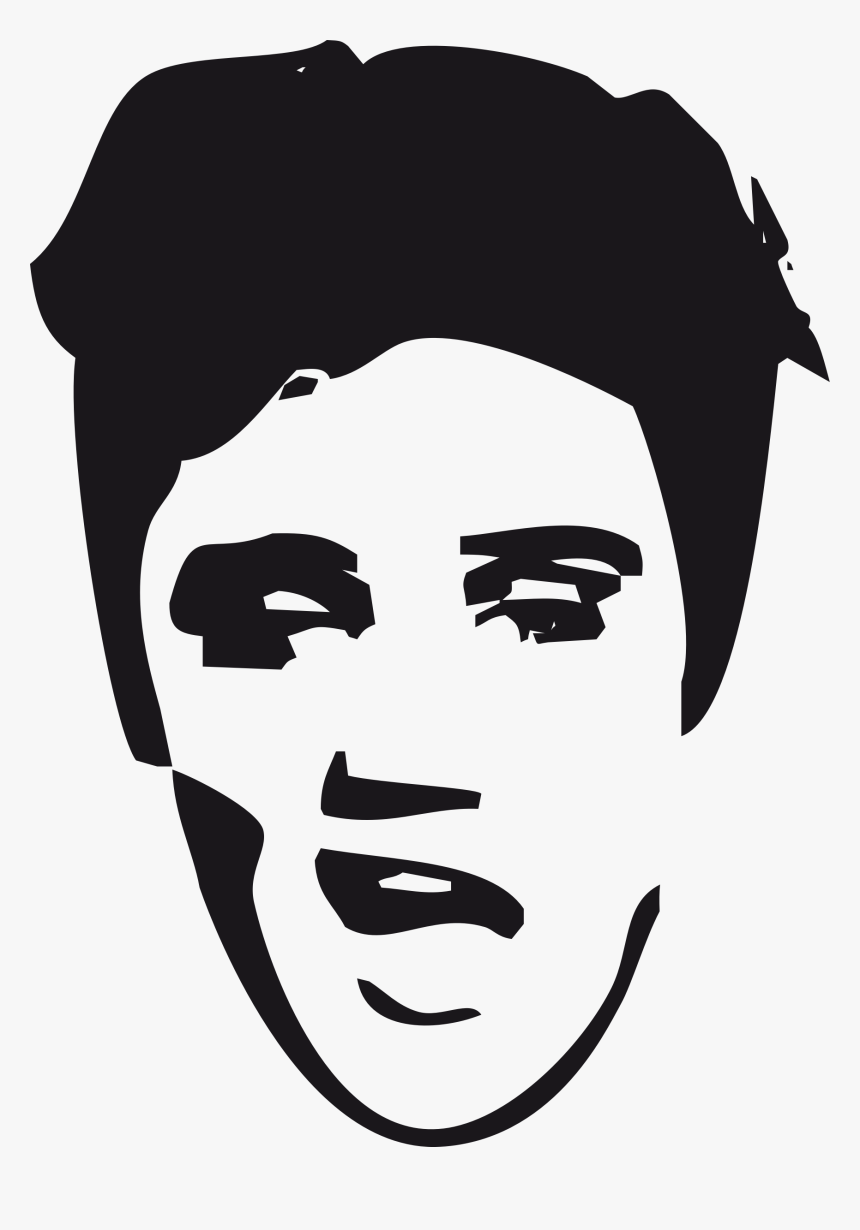 Elvis Face Clip Arts - Elvis Presley Black And White Draw, HD Png Download, Free Download
