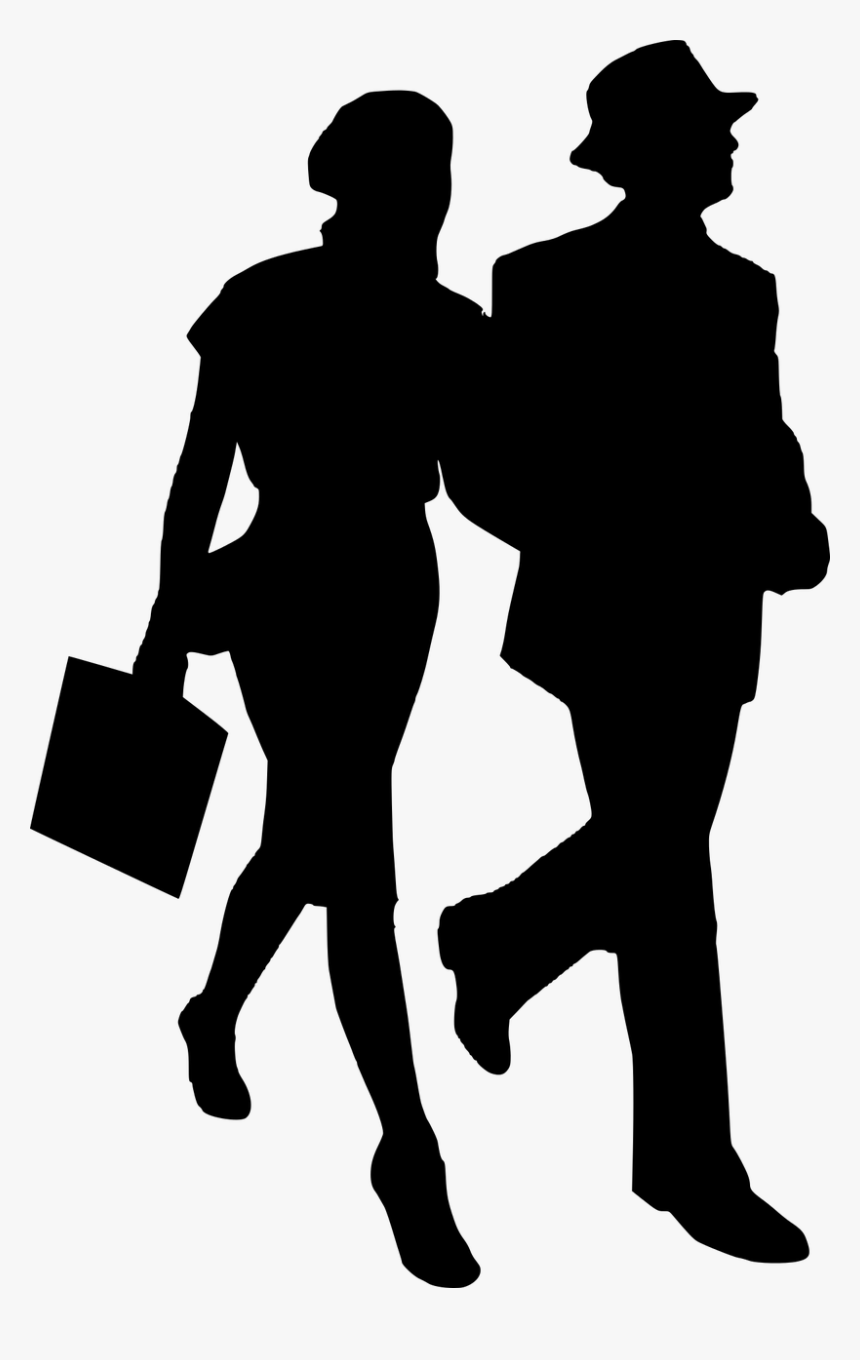 Silhouette Business Man Business Woman Free Picture - Afro Business Women Silhouette, HD Png Download, Free Download