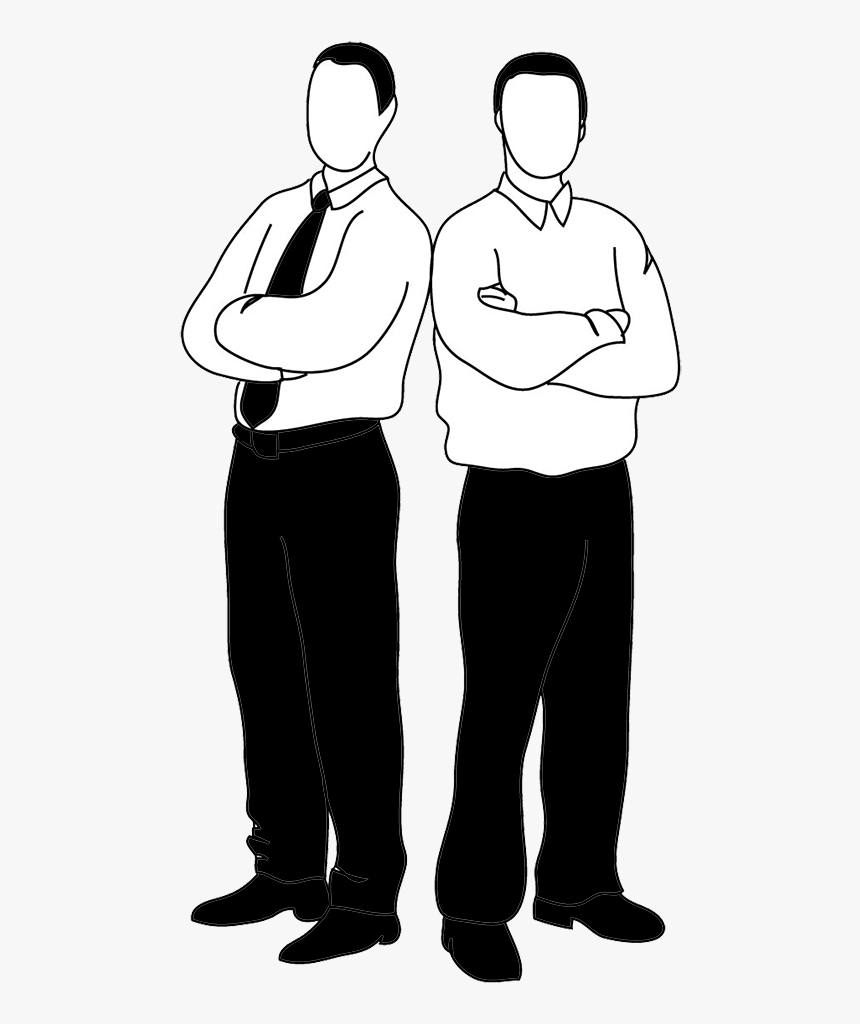 Black White Silhouette Two Men - Man Clipart Black And White Png, Transparent Png, Free Download