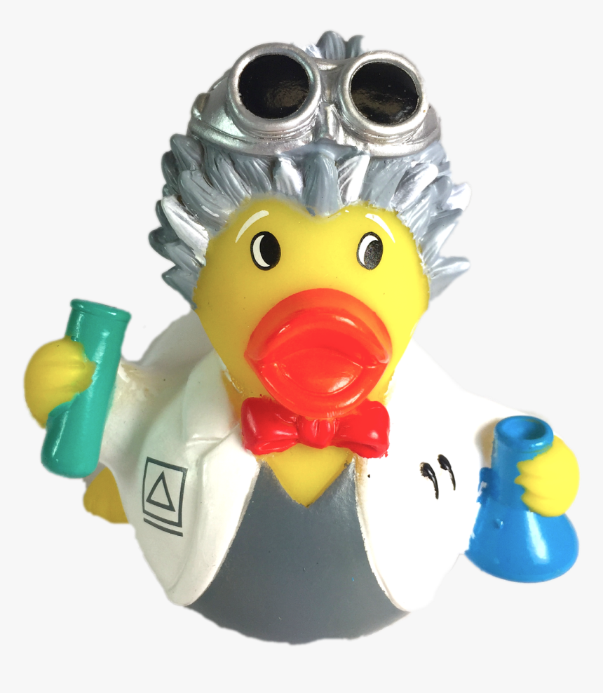 Mad Scientist Rubber Duck With Spiked Silver Hair, - Rubber Duck Lab Coat, HD Png Download, Free Download