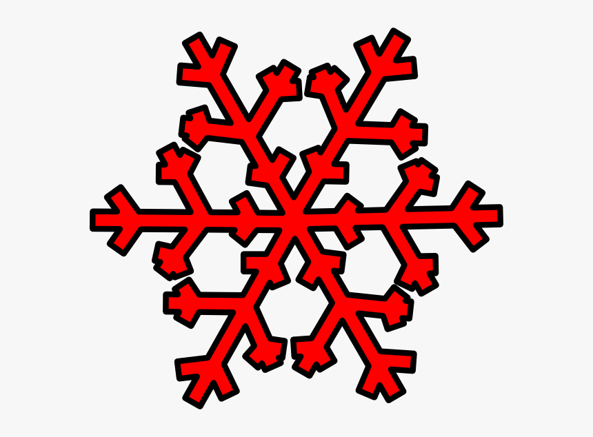 Red Snowflake Clip Art At Clker - Red Snowflake Clipart, HD Png Download, Free Download