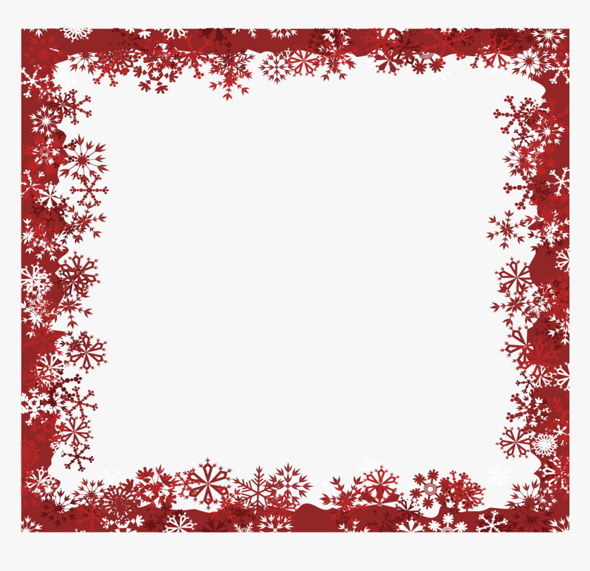 Snowflake Christmas Red - Christmas Snowflake Borders Png, Transparent Png, Free Download
