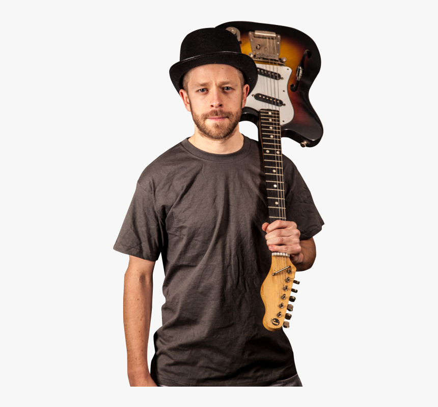 Guitarist Stand And Holds A Guitar Png Image - Man With Guitar Png, Transparent Png, Free Download