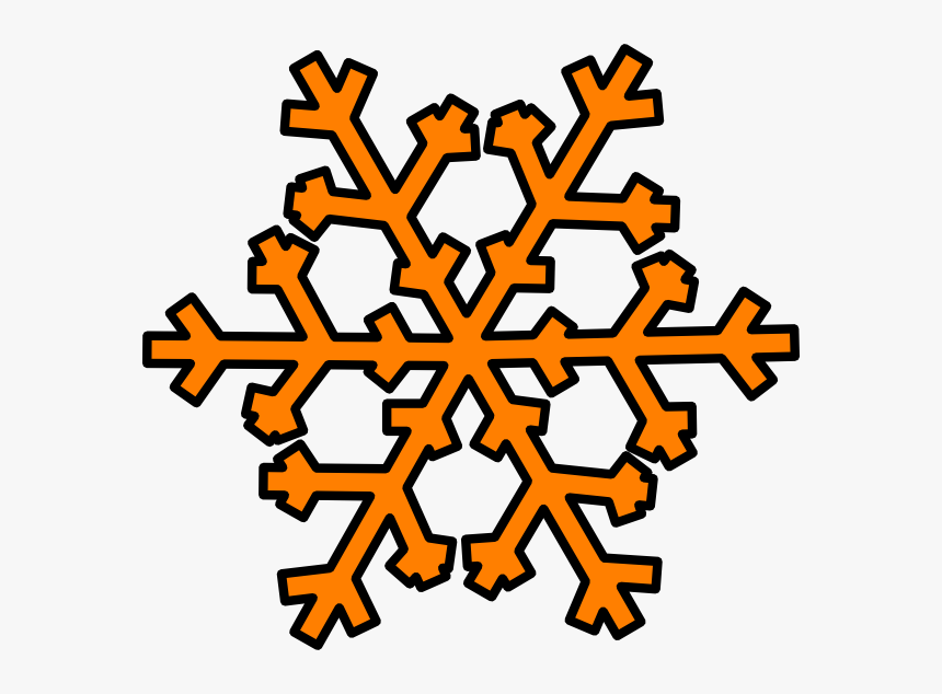 Orange Snowflake Clip Art At Clker - Transparent Background Red Snowflake, HD Png Download, Free Download