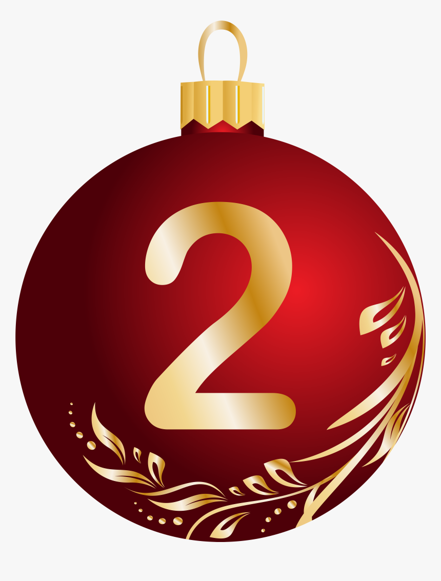Christmas Ball Number Two Transparent Png Clip Art - Christmas Balls Number, Png Download, Free Download