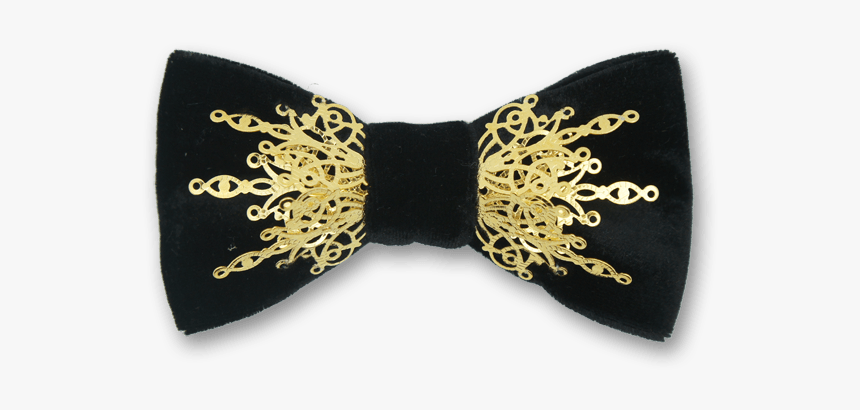 Black And Gold Velvet Bow Tie, HD Png Download, Free Download
