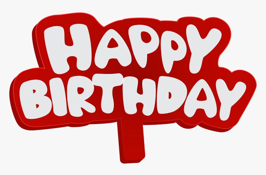 Happy Birthday Download Png - Happy Birthday بلون احمر, Transparent Png, Free Download