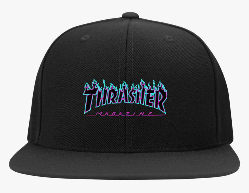 Thrasher Puple Flame Logo Snapback Hat Baseball Cap Hd Png
