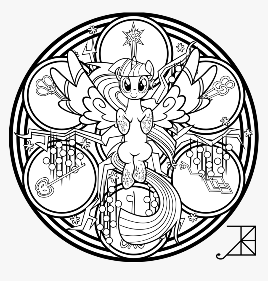Clip Art Royalty Free Library Amethyst Drawing Black - My Little Pony Mandala, HD Png Download, Free Download