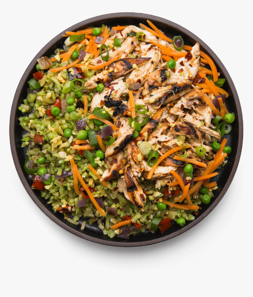 Chicken Fried Broccoli Rice - Top View Salad Bowl Png, Transparent Png, Free Download