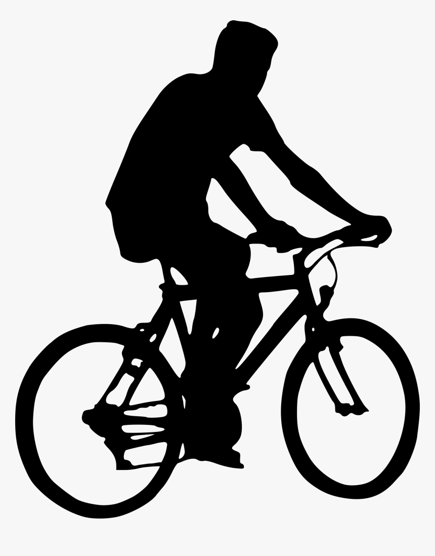 Bicyclist Silhouette Big Image - Bike Riding Clip Art, HD Png Download, Free Download