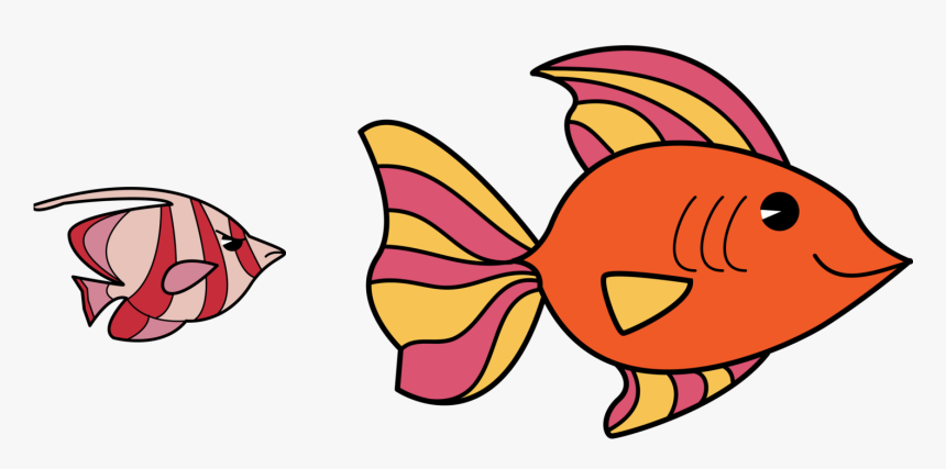 Small Fish Clipart - Big And Small Fish Clipart, HD Png Download, Free Download