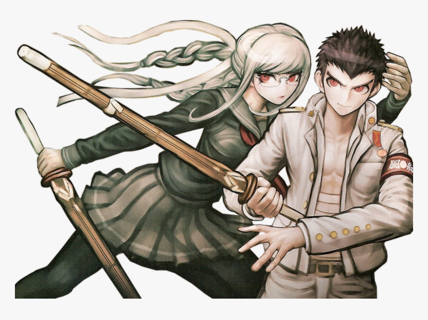 Taka And Peko Danganronpa Reload Promo Artwork Transparent - Kiyotaka Ishimaru And Peko, HD Png Download, Free Download