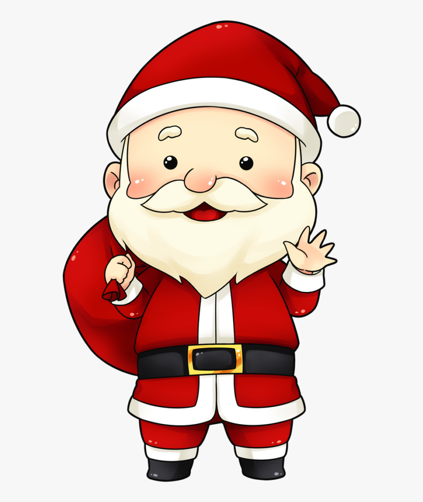 Transparent Santa Clip Art - Cute Santa Claus Cartoon, HD Png Download, Free Download