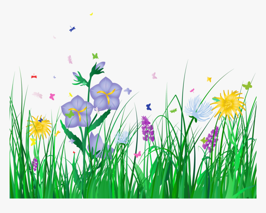 Grass And Flowers Clipart, HD Png Download, Free Download