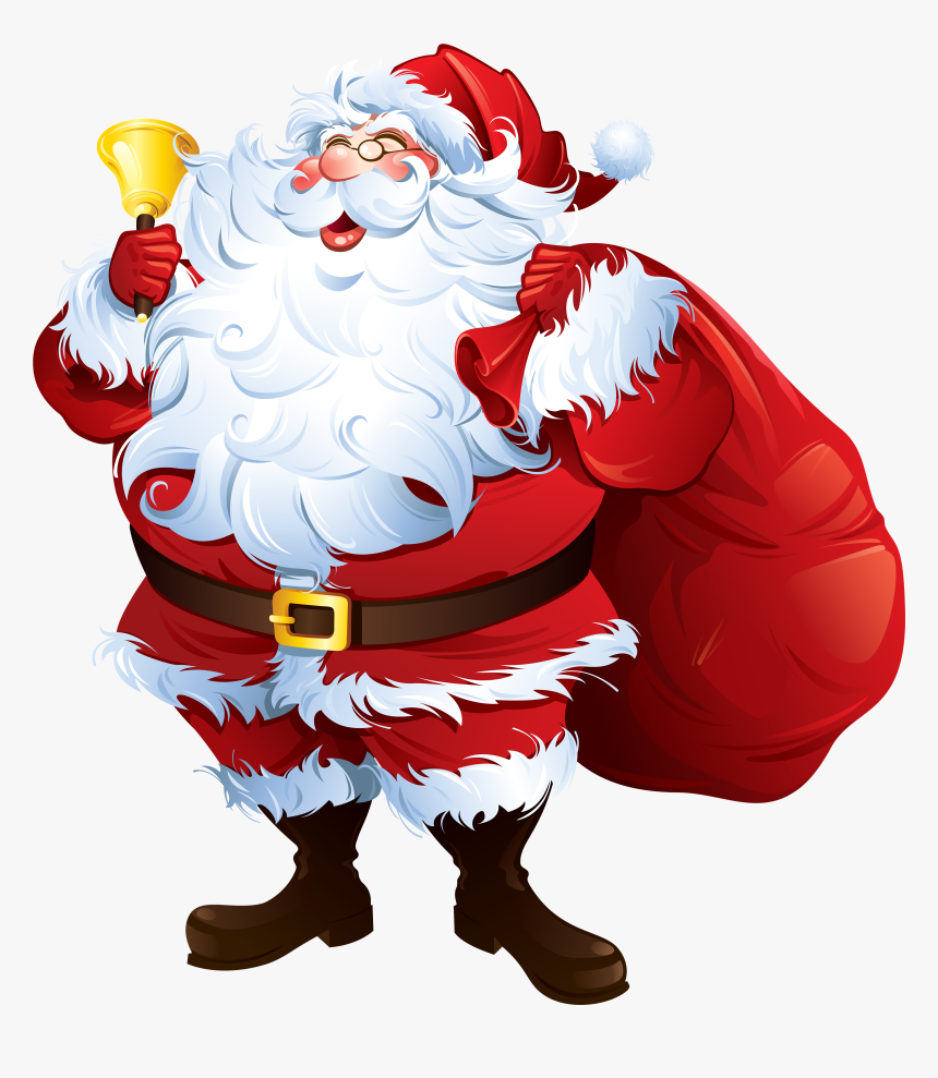 Santa Claus With Bell And Bag Png Clipart Best Web - Santa Has Come Early, Transparent Png, Free Download