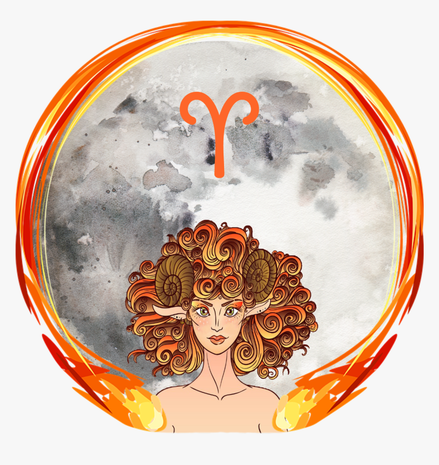 Aries Full Moon September - Illustration, HD Png Download, Free Download