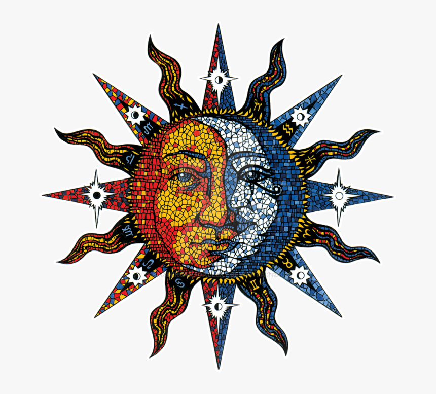 Celestial Sun And Moon Wallpaper - Trippy Sun And Moon, HD Png Download, Free Download