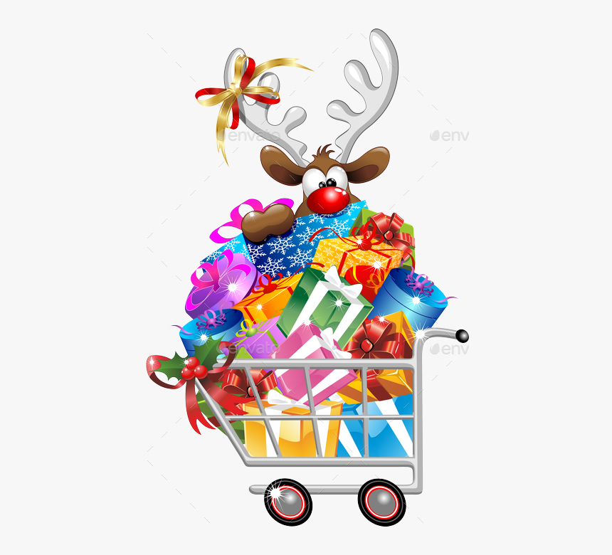 Christmas Shopping Cartoon, HD Png Download, Free Download