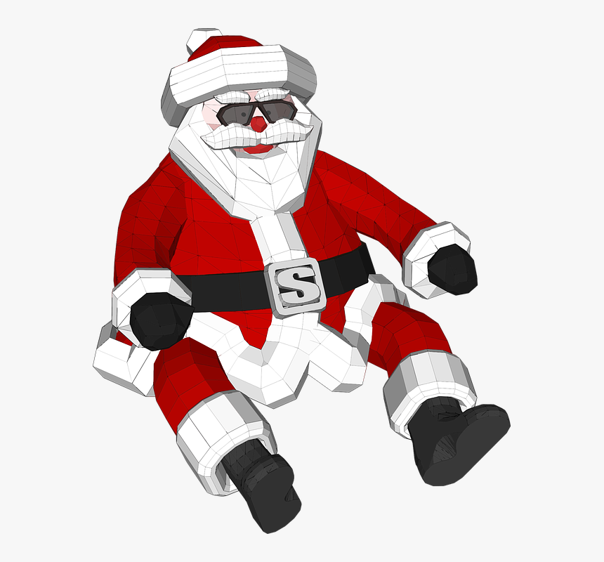 Christmas, Polygonal, Santa Claus - Santa Claus Walking Animation, HD Png Download, Free Download