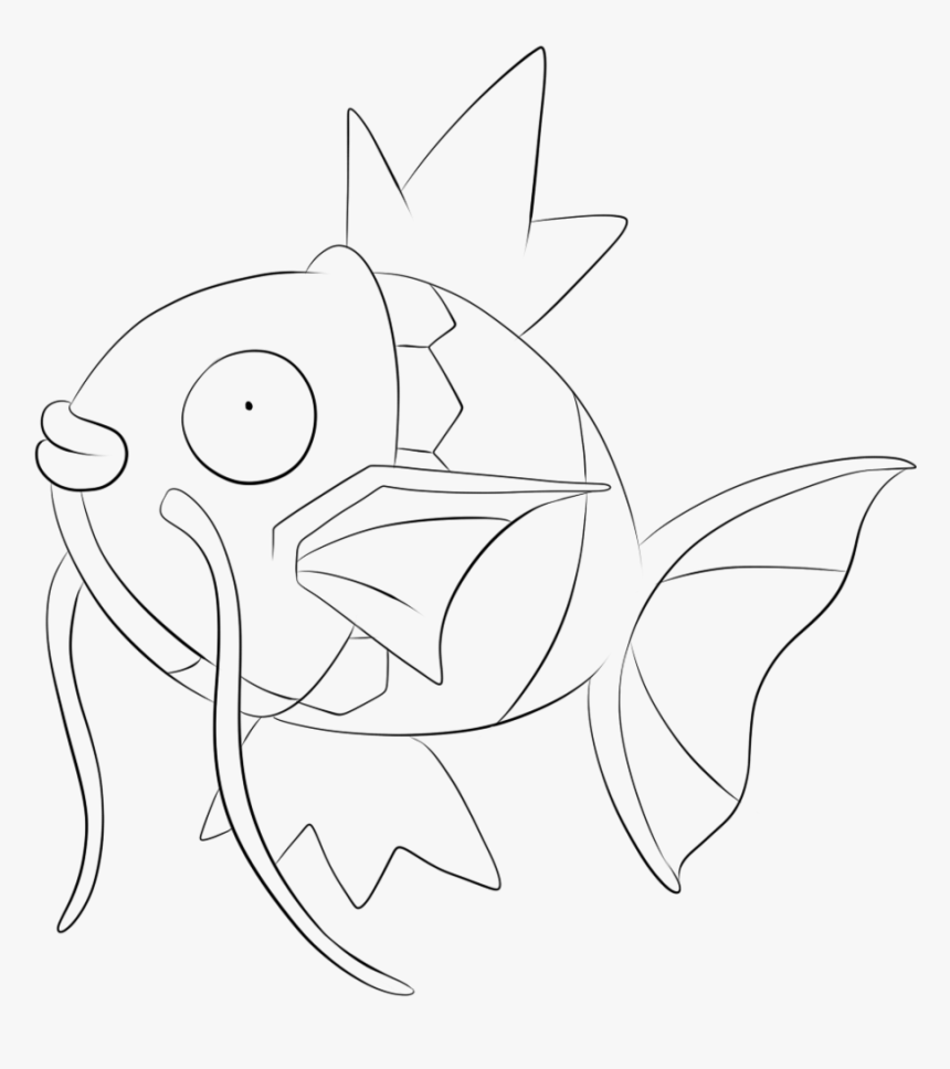 Clip Library Download Magikarp Lineart By - Magikarp Para Colorear, HD Png Download, Free Download