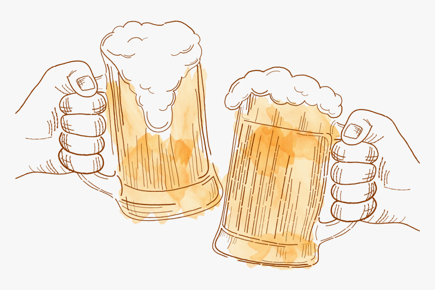 Cheers Oktoberfest Beer Cartoon Icon Free Frame Clipart - Cheers Beer Clipart Transparent Background, HD Png Download, Free Download