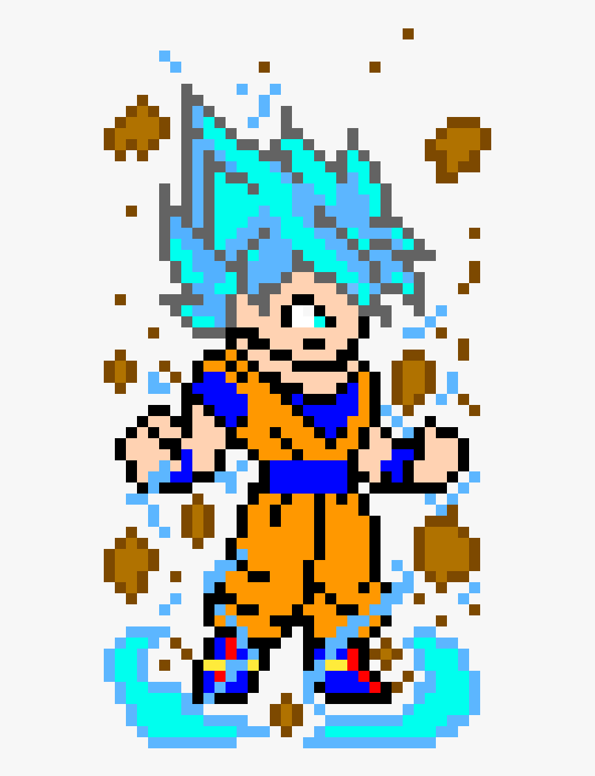Goku Super Saiyan Blue Pixel Art, HD Png Download, Free Download