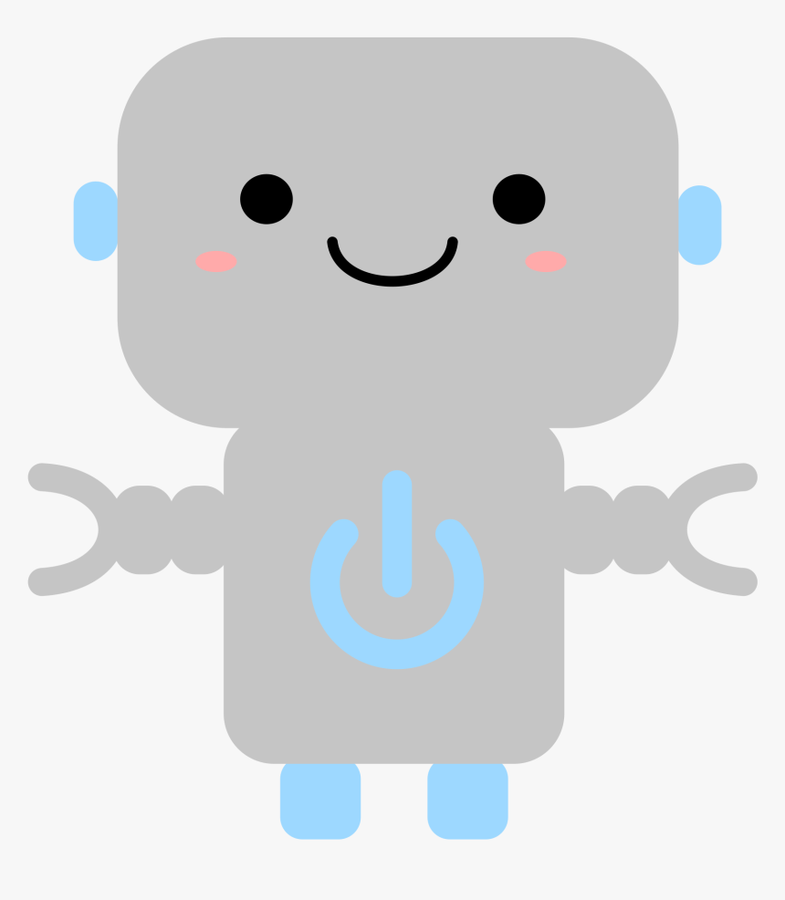 Kawaii Robot With Power Symbol Icons Png - Cute Robot Background Transparent, Png Download, Free Download