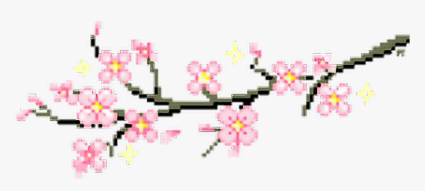 Sakura Japan Flower 8pix Pixel Pink Aesthetic Kawaii - Aesthetic Cherry Blossom Png, Transparent Png, Free Download