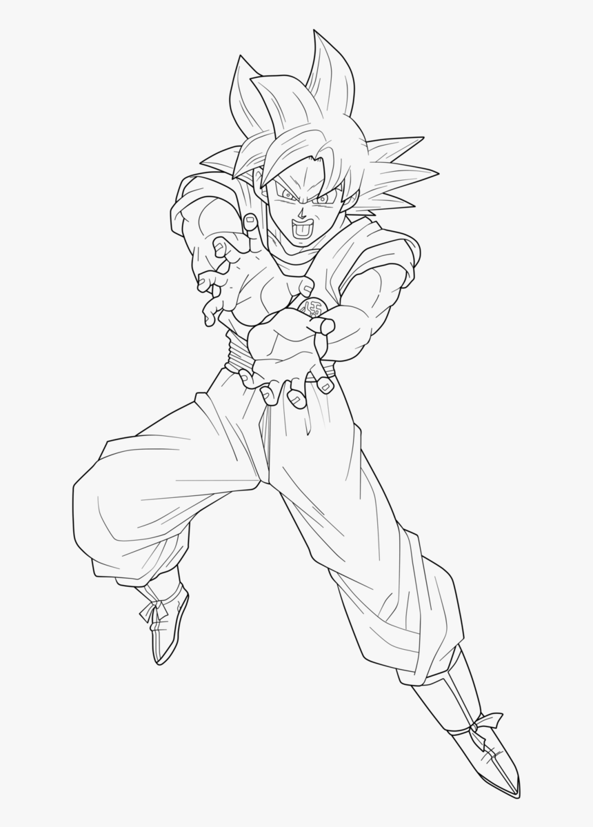 Goku Super Saiyan God Line Art, HD Png Download, Free Download
