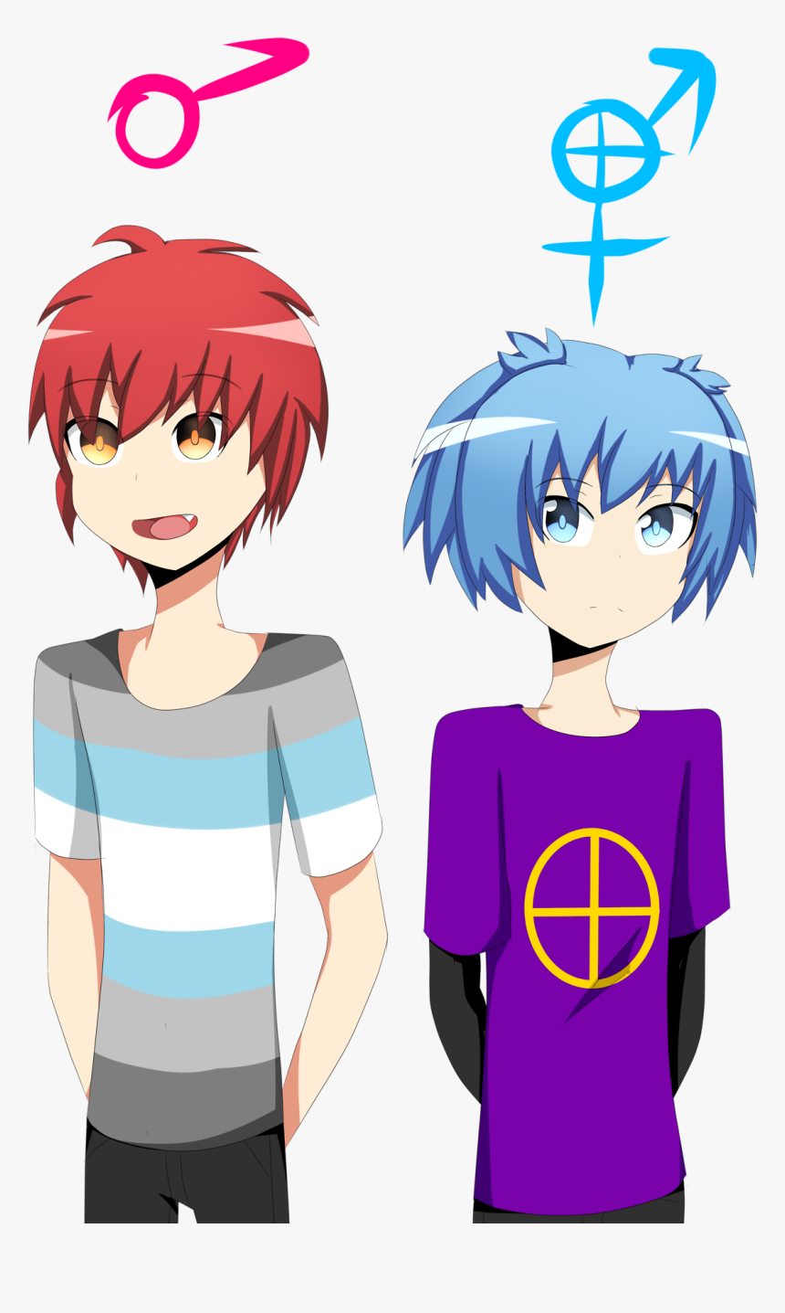 Demiboy Karma And Intersex Nagisa - Cartoon, HD Png Download, Free Download