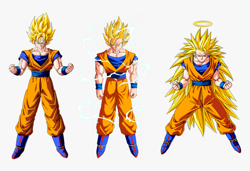 Goku Ss1-3 - Goku Super Saiyan 1 2 3, HD Png Download, Free Download