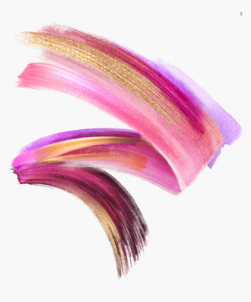 #paint #paintstroke #frame #gold #purple #pink - Pink Gold And Purple Paint Strokes, HD Png Download, Free Download