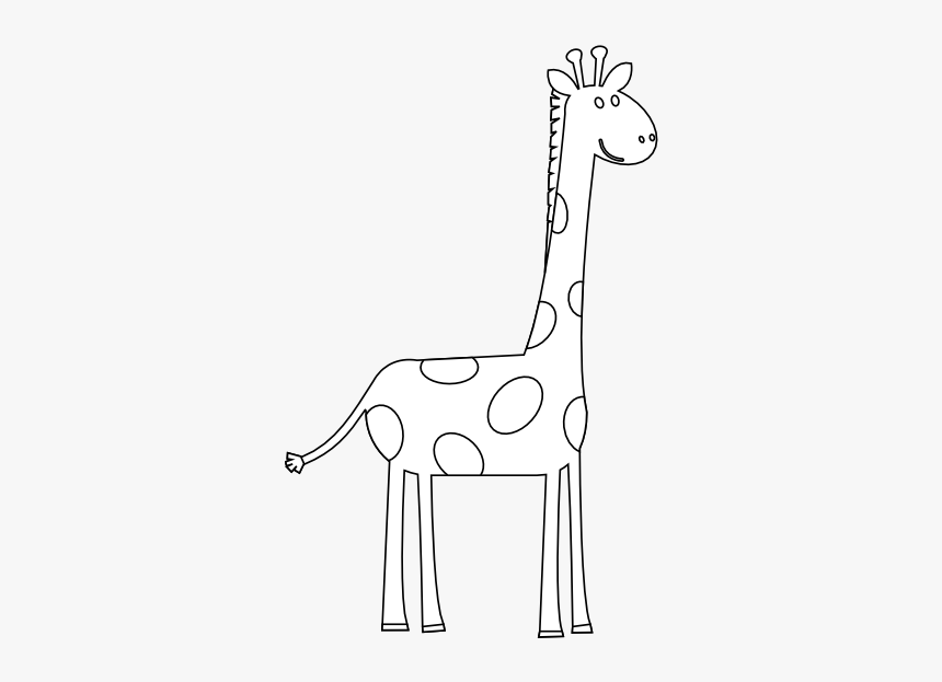 Colorful Animal Giraffe Black White Line Art 555px - Coloring Book, HD Png Download, Free Download