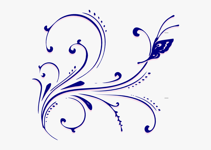 Butterfly Flourish Svg Clip Arts - Vector Clip Art Png, Transparent Png, Free Download