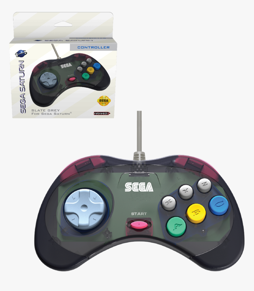 Sega Saturn Cool Pad Model 2 Slate Grey - Retro Bit Saturn Controller, HD Png Download, Free Download