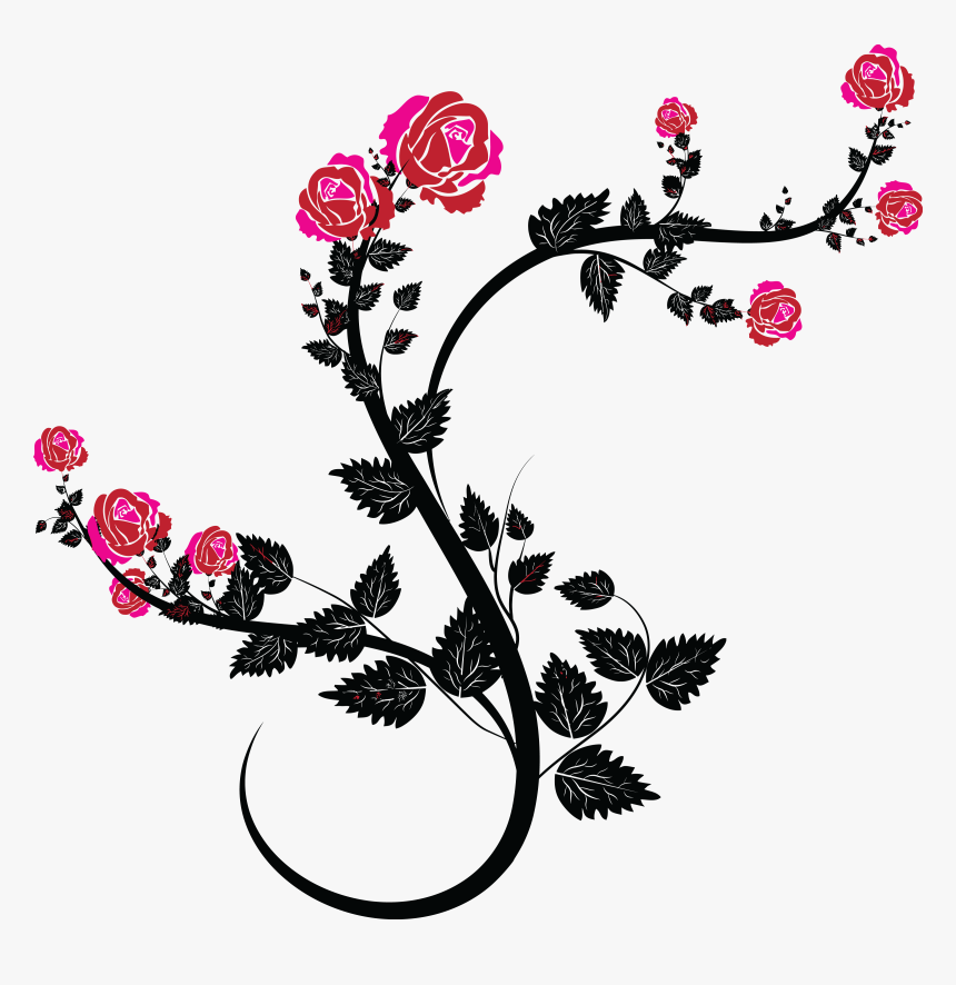 Black And Pink Roses Clipart, HD Png Download, Free Download
