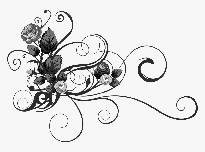 Png Flourish - Rose Flourish Clip Art, Transparent Png, Free Download