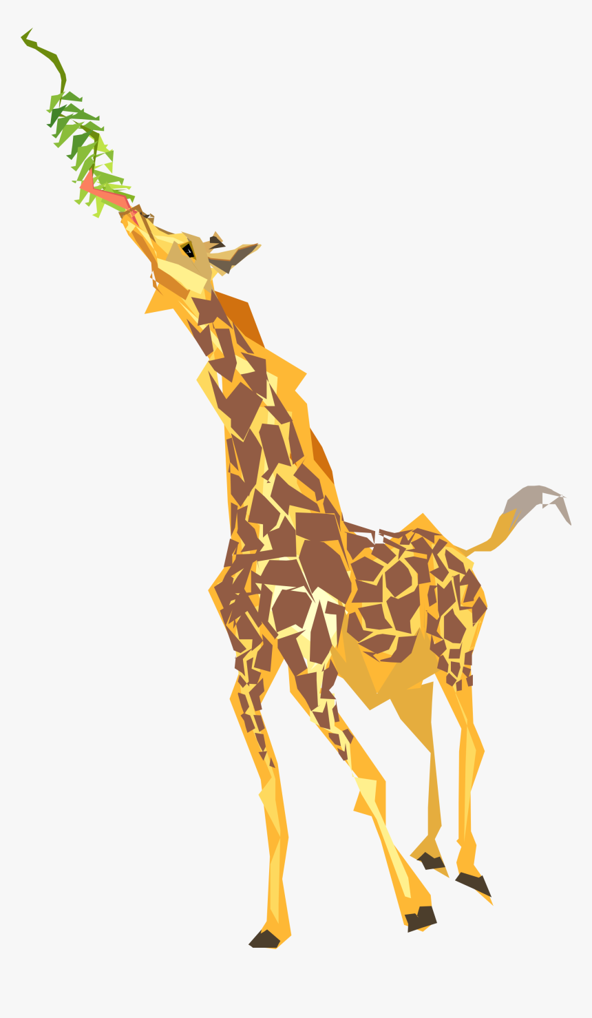 Clip Art Giraffe Clipart - Giraffe Eating Leaves Clipart, HD Png Download, Free Download