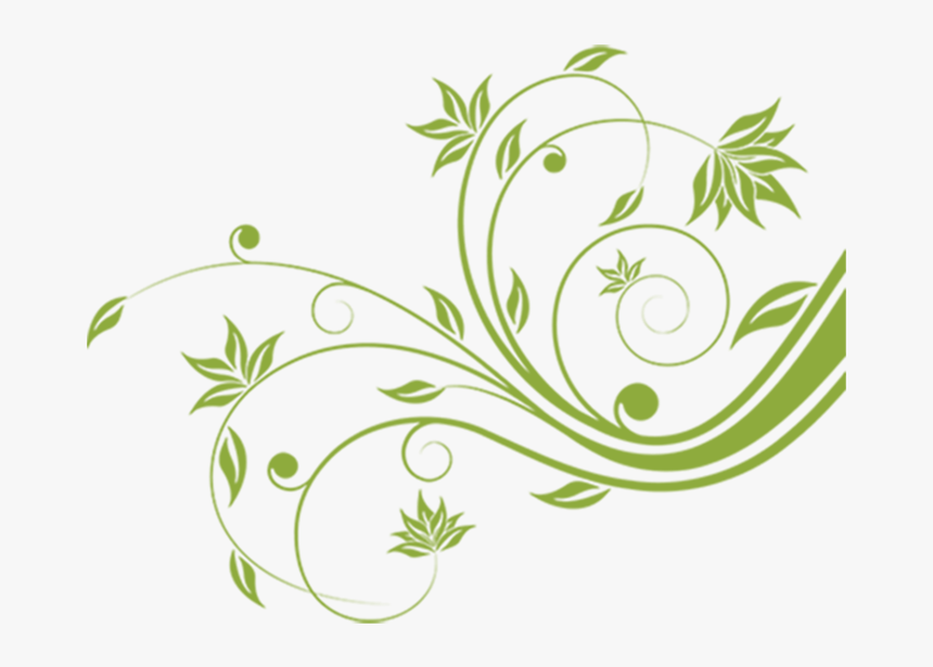 Flourish - Flower Green Flourishes Png, Transparent Png, Free Download