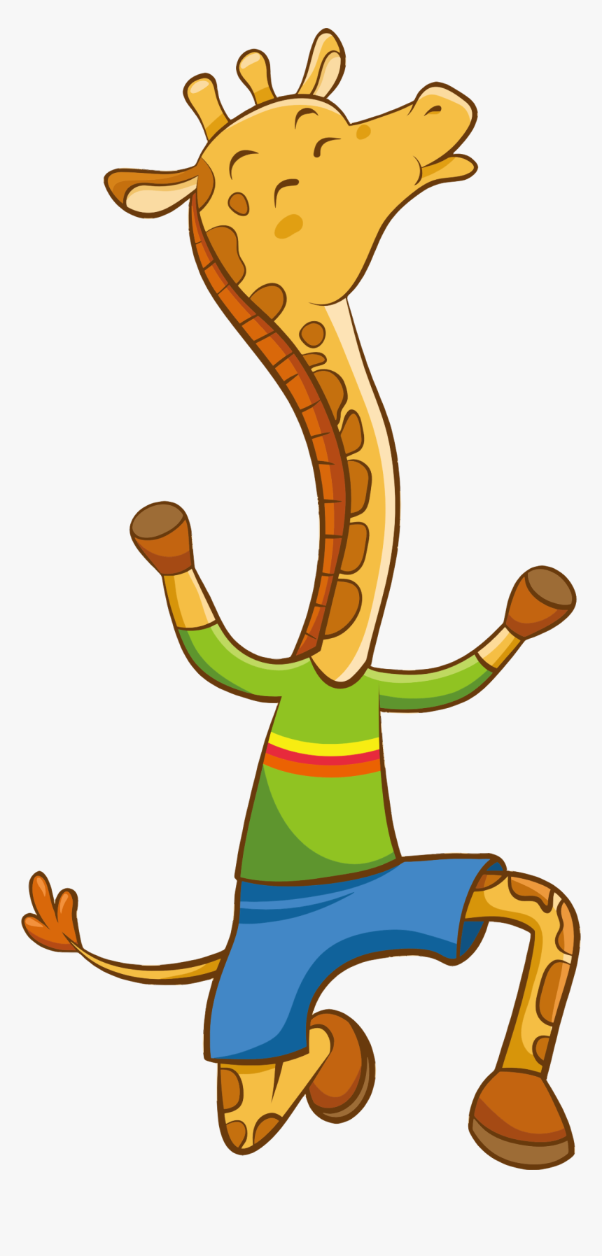 Clipart Cartoon Giraffe Png - Cartoon Giraffe In Sport, Transparent Png, Free Download