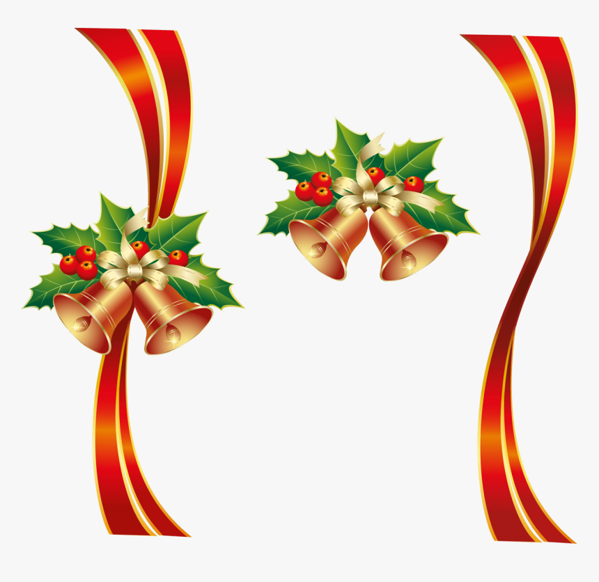 Christmas Ribbon Png Bells - Christmas Day, Transparent Png, Free Download