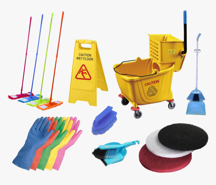 Cleaning Supplies Png - Janitorial Tools And Equipment, Transparent Png, Free Download